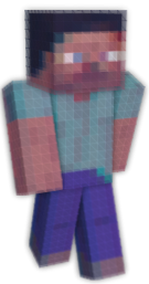 My friend made a Glitch skin from roco on Minecraft skin dex : r