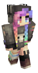 Hoodie Rainbow Hair Minecraft Skin | laby.net
