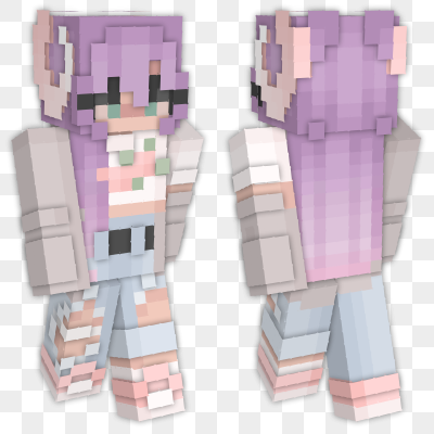 Purple Hair Ripped Jeans Minecraft Skin | laby.net